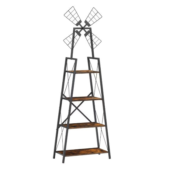 4-Tier Industrial Bookshelf with Metal Frame – Modern Bookcase & Display Shelf for Living Room & Home Office