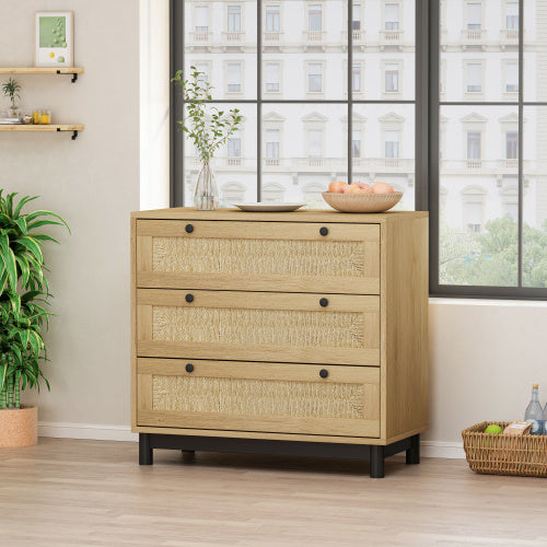 Viva Harmony Collection: Viva Harmony Rope-Woven 3-Drawer Storage Cabinet