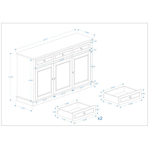 Viva Solstice Collection: Viva Solstice Modern Fiber Board Buffet Cabinet