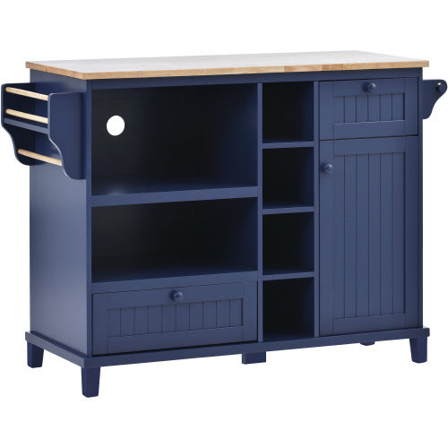 Viva Atelier Montmartre Kitchen Island Cart with Cabinet & Locking Wheels