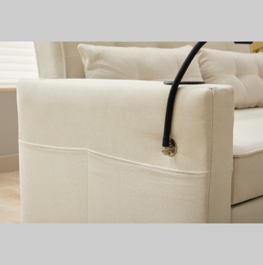 Viva Solstice 3-in-1 Convertible Futon Chair Bed with USB Ports