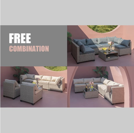 Viva Smart Living Collection: 7‑Piece Outdoor Wicker Patio Set