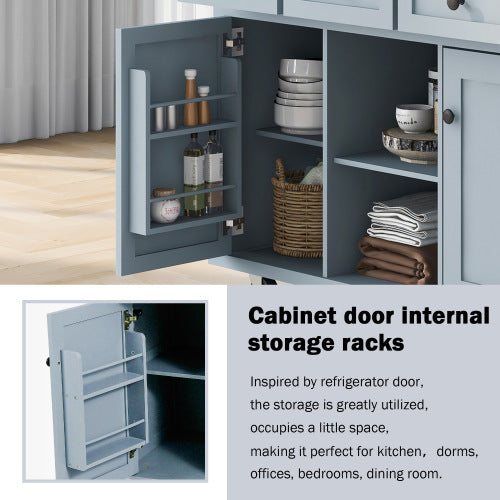 Viva Atelier Meridian Flex Rubberwood Kitchen Trolley with Folding Leaf Countertops