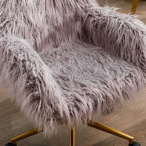 Viva Cozy Workspace Collection: Modern Faux Fur Home Office & Makeup Chair