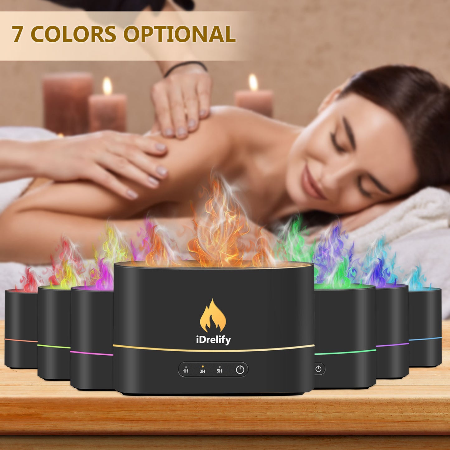 Flame Aroma Diffuser | Stylish Essential Oil Diffuser for Home & Office | Relaxing Aromatherapy & LED Flame Effect