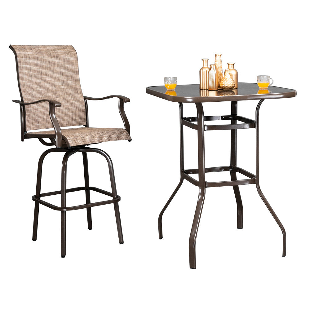 Viva Smart Living Collection: Wrought Iron & Glass High Bar Table