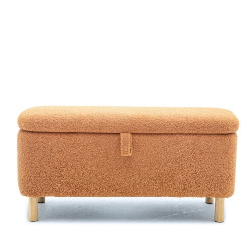 Viva Aurelia Orange Upholstered Storage Ottoman Bench