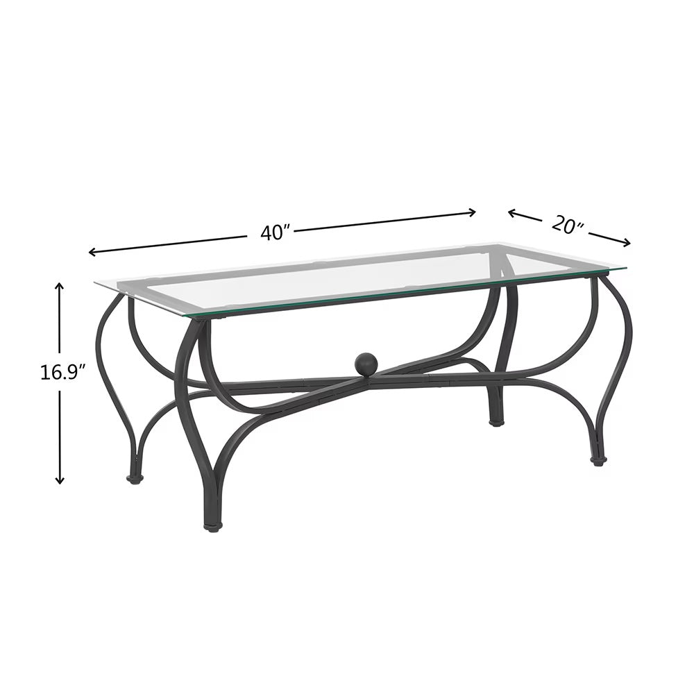 Viva Essentials Collection: 3-Piece Tempered Glass Coffee Table Set