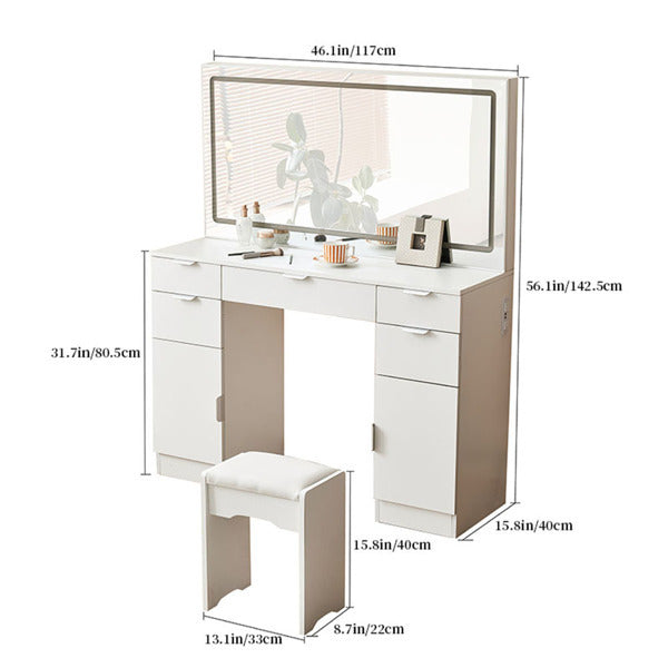 Viva Elite Modern Professional Vanity Set with 3-Mode LED Mirror - The Future of Executive Beauty