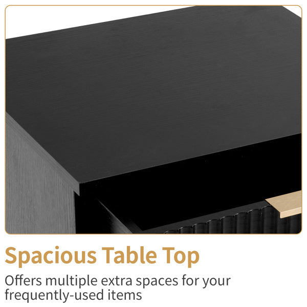 Viva Noir Vague Collection: Viva Noir Vague 4-Drawer Wave Nightstand