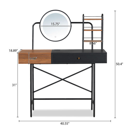 Makeup Vanity Desk with 3-Mode Lighted Mirror & Wireless Charging – The Perfect Beauty Station