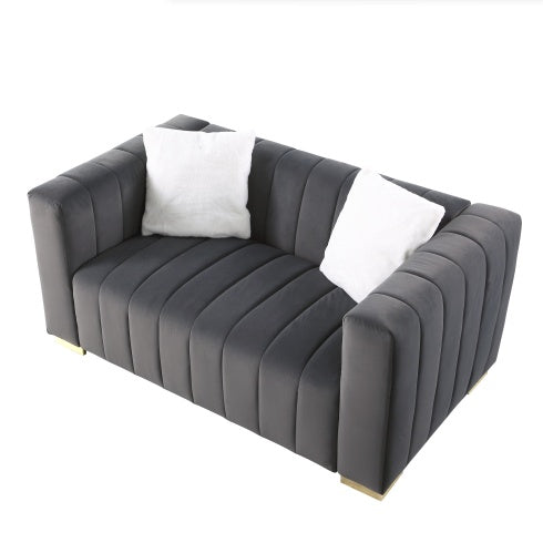 Viva Smart Living Collection: Channel-Back Velvet Loveseat