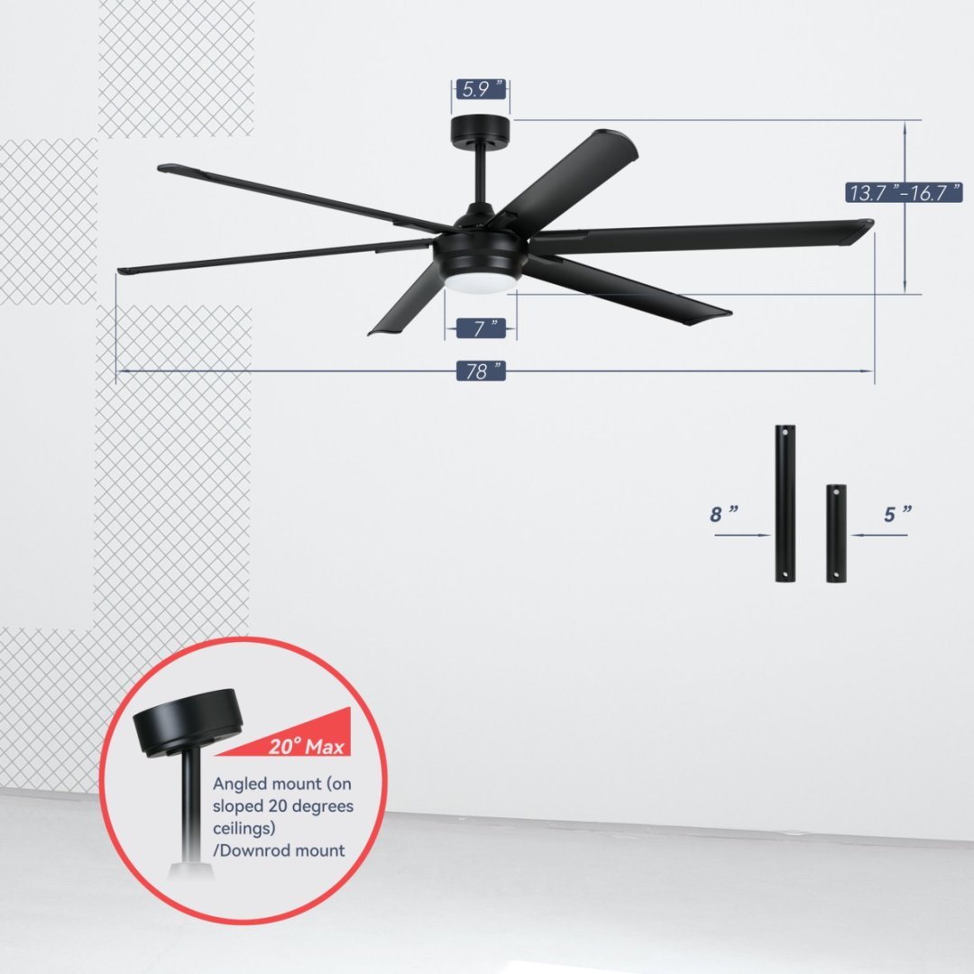 Viva Airflow Collection: Noir Six Ceiling Fan