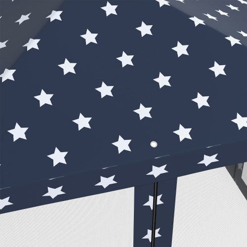 Outsunny 10 X 10 Up Canopy Tent With Netting, Instant Gazebo, Ez Up Screen House Room With Carry Bag, Height Adjustable, For Outdoor, Garden, Patio, American Flag