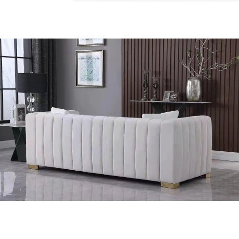 Viva Smart Living Collection: Channel-Back Velvet Loveseat