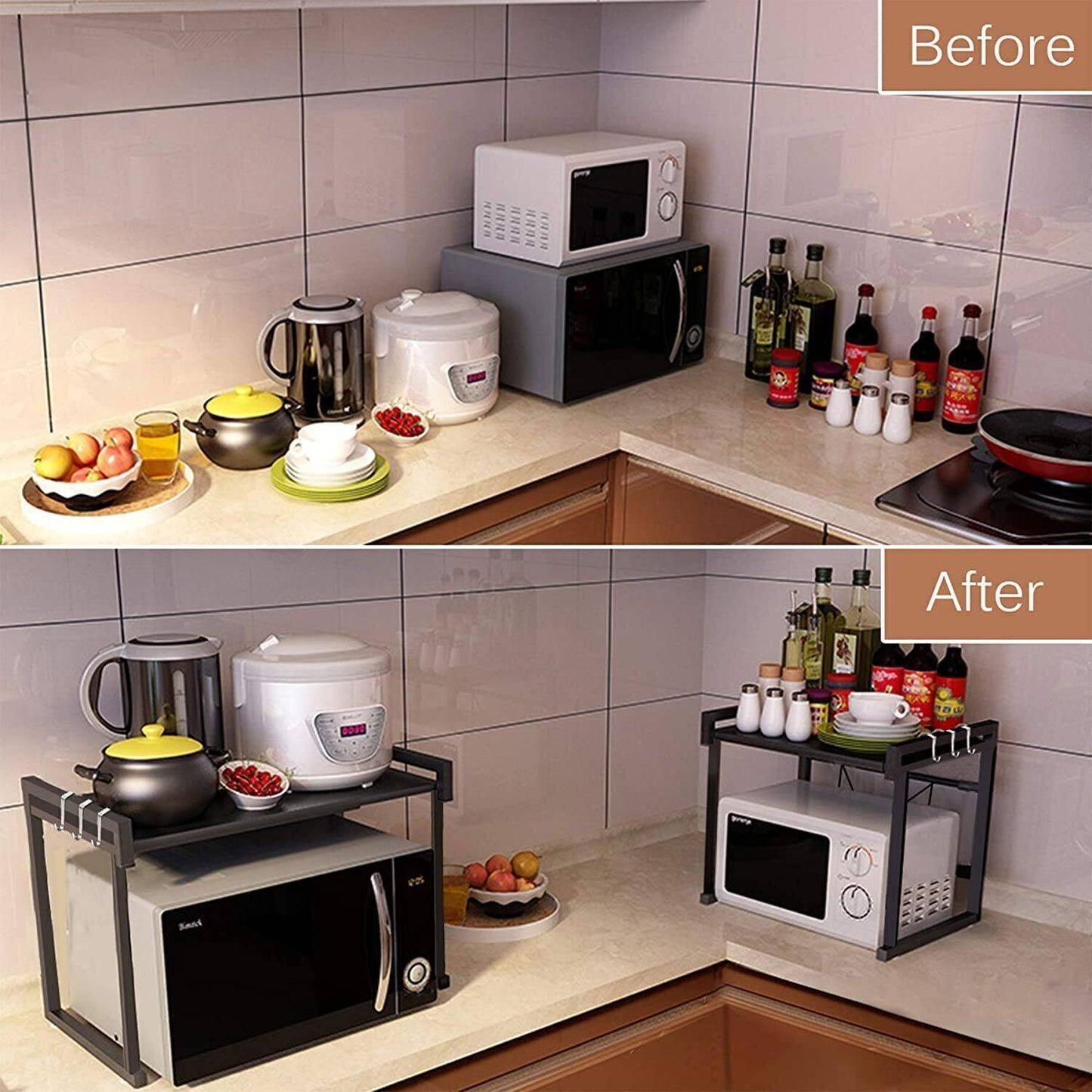Viva Noir Extendable Single-Layer Kitchen Rack