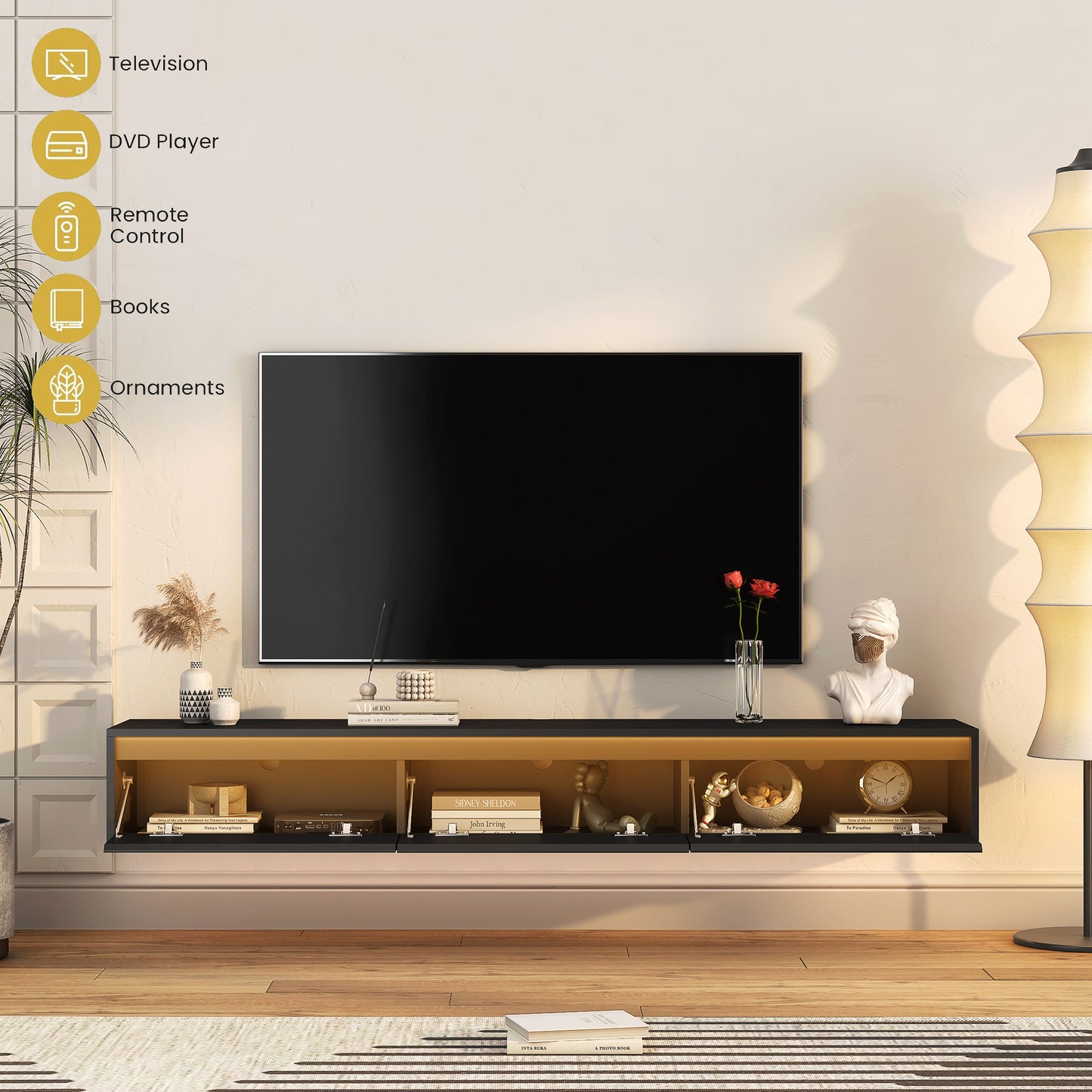 Viva Lumen+ Collection: The Lumen+ Halo Floating TV Shelf
