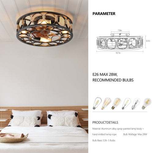 Viva AeroCage Farmhouse-Modern Ceiling Fan with Light