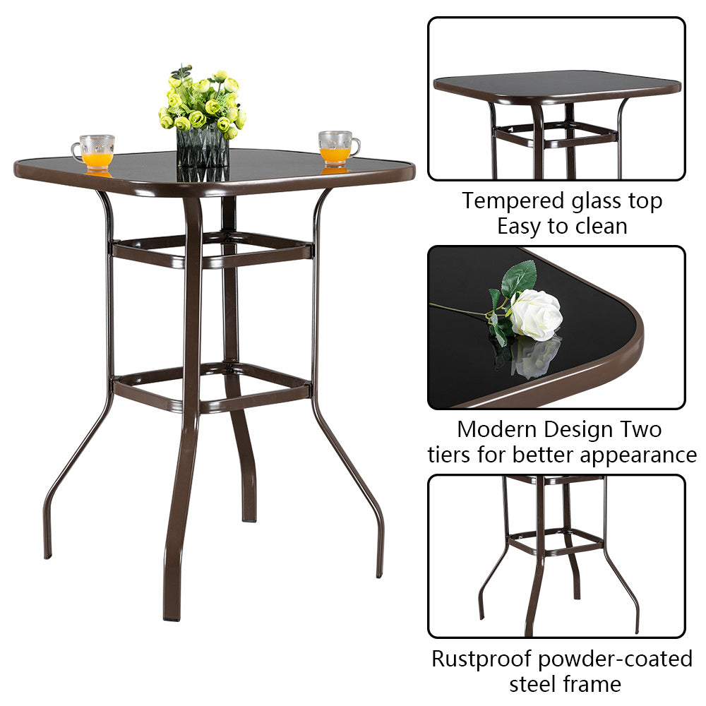 Viva Smart Living Collection: Wrought Iron & Glass High Bar Table