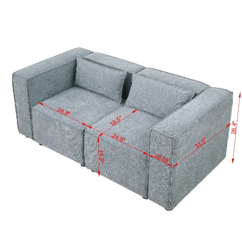 Viva Astrid Modular Sofa in Warm Beige Chenille