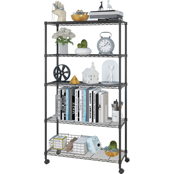 Viva Obsidian Collection: Viva Obsidian Five-Layer Metal Shelf