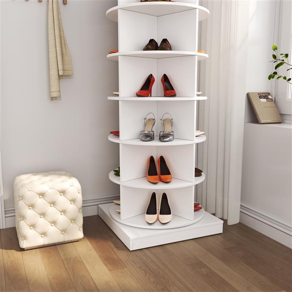 30-Inch 360° Rotating Shoe Cabinet – 6-Tier Smart Storage Solution