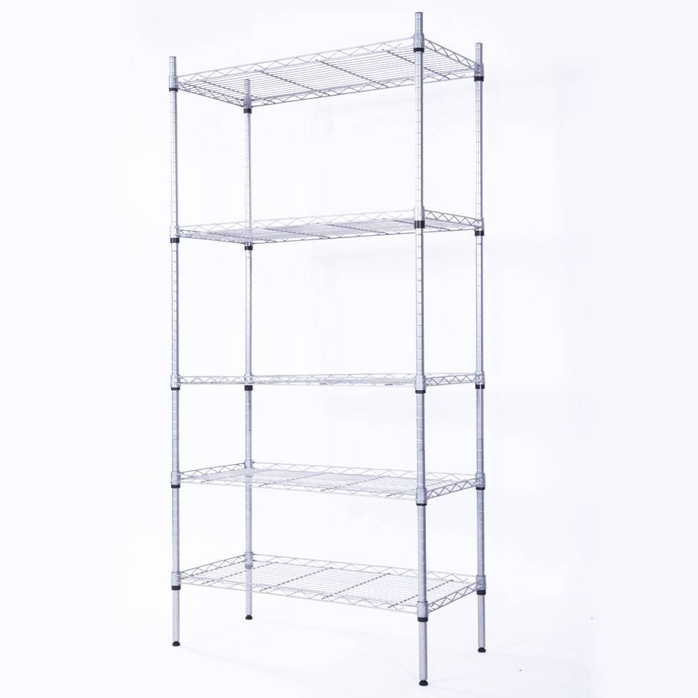 Rectangle Carbon Steel Metal Assembly 5-Shelf Storage Rack Holder Shelves
