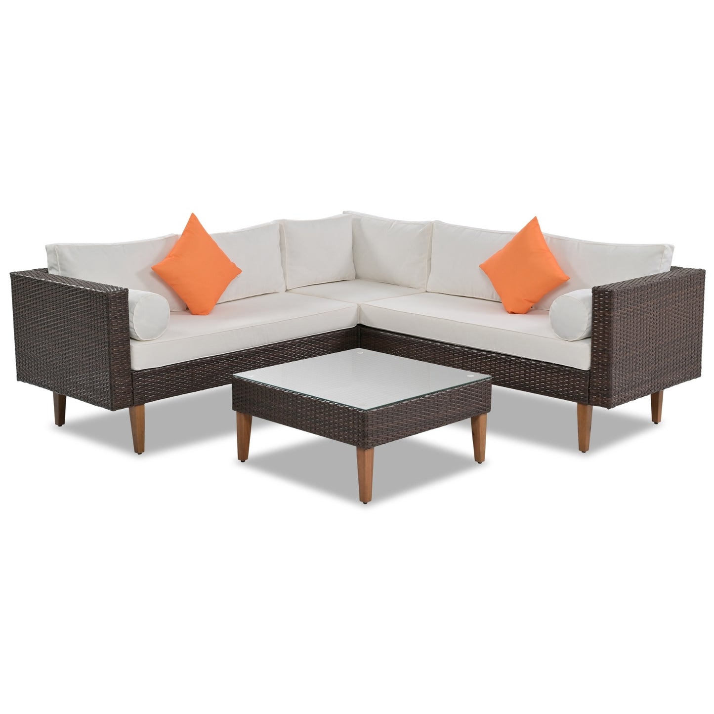 🏡 Viva Solstice™ 4-Piece Outdoor Wicker Sofa Set – Where Modern Comfort Meets Outdoor Elegance