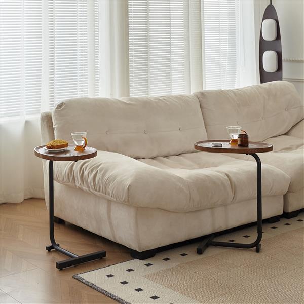 Brown C-Shaped Side Table - The Perfect Blend of Style & Functionality