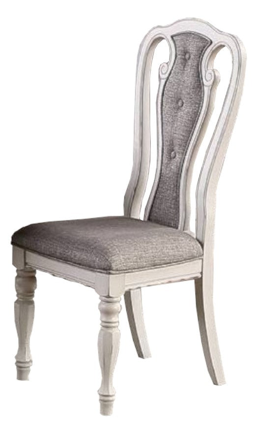 Viva Bellezza Grace Tufted Dining Chair Duo – Antique White (Set of 2)