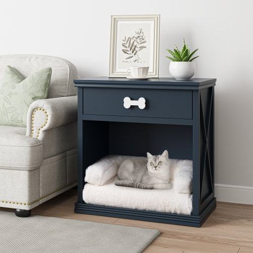 Vintage Small Locker with LED Lights & Pet Bed – A Stylish & Functional Storage Solution