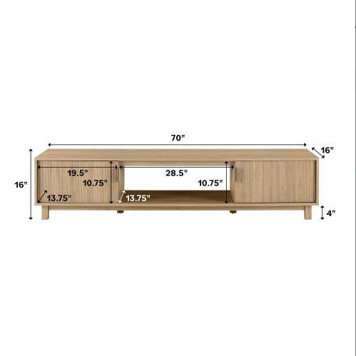 Viva Flûte 80″ Modern Fluted-Door TV Stand