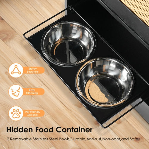 Viva Pawfect Collection: The Noir Pet Feeding & Storage Station