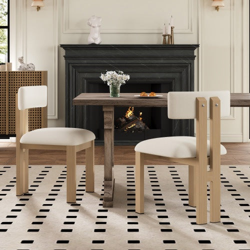 Upholstered Armless Dining Chairs With Metal Legs Set Of 2