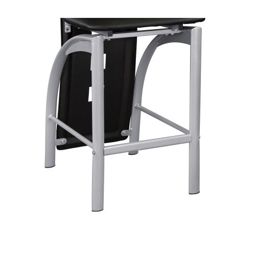 Set Of 2pc Modern Style Counter Height Chairs Metal Base And Leather Upholstered Back
