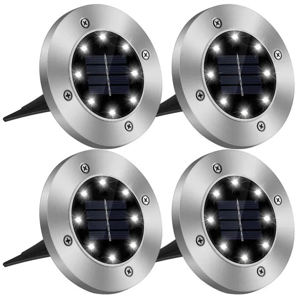 Viva Elite Solar In-Ground Disk Lights - Flush-Mount LED (4-Pack)