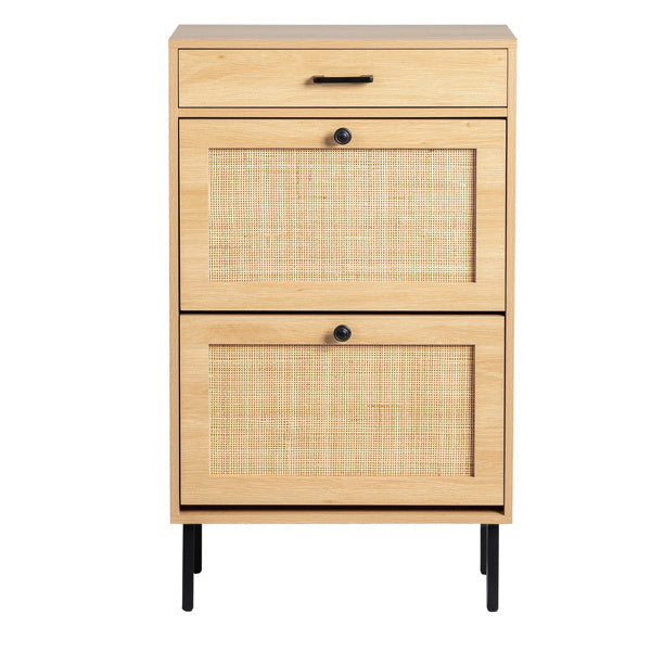 Viva Essentials – Rattan Shoe Cabinet with Drawstring & Dual Compartments