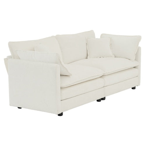 Viva Allegra Modern Fabric Double Sofa with 4 Pillows