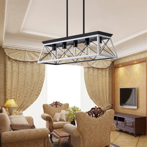 5-Light Farmhouse Chandelier – Elegant Rustic Dining Room Lighting