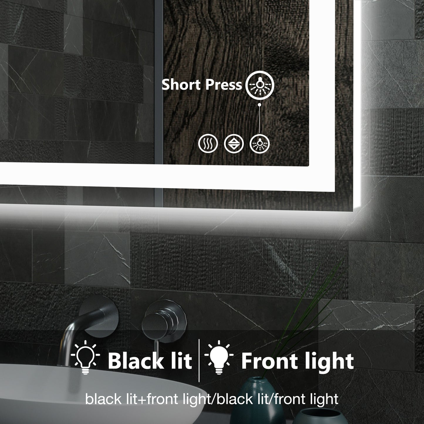 Anti-Fog LED Bathroom Mirror with Dual Light Source & Three Lighting Modes – Smart, Elegant, & Practical
