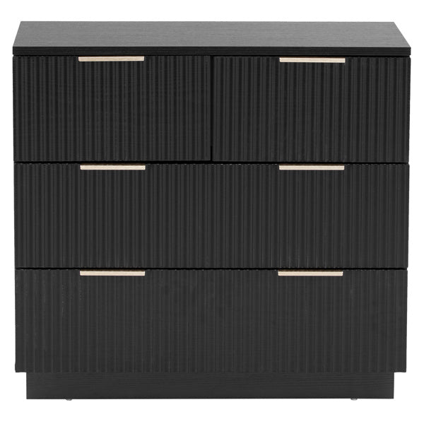 Viva Noir Vague Collection: Viva Noir Vague 4-Drawer Wave Nightstand