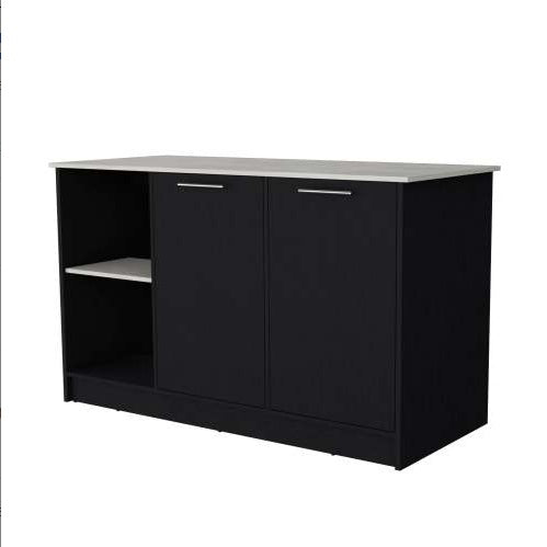 Viva Noir Onyx Double-Door Kitchen Island Cabinet