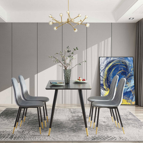 Viva Obsidian Black Modern Kitchen Dining Table