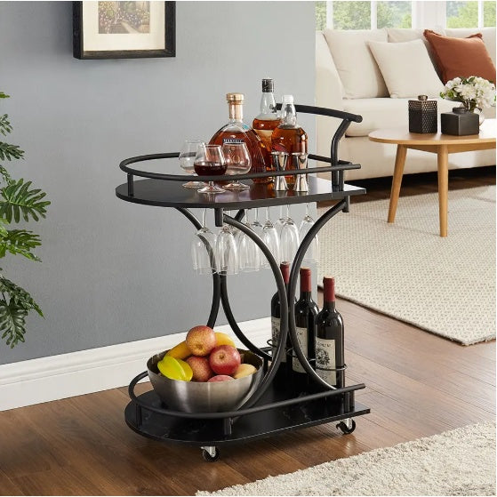 Viva Noir Bar Cart – A Rolling Statement of Sophisticated Entertaining