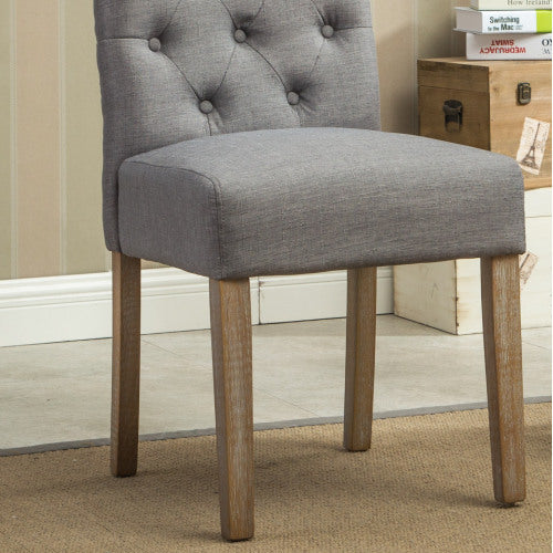 Viva Vanity Habit Solid Wood Tufted Parsons Dining Chair (Set of 2)