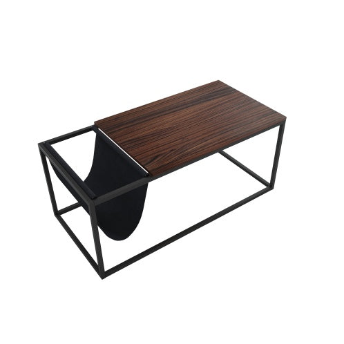 Viva Elite Riley Walnut Sofa Table with Metal Frame - The Future of Industrial Elegance