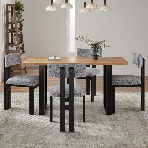 Upholstered Armless Dining Chairs With Metal Legs Set Of 2