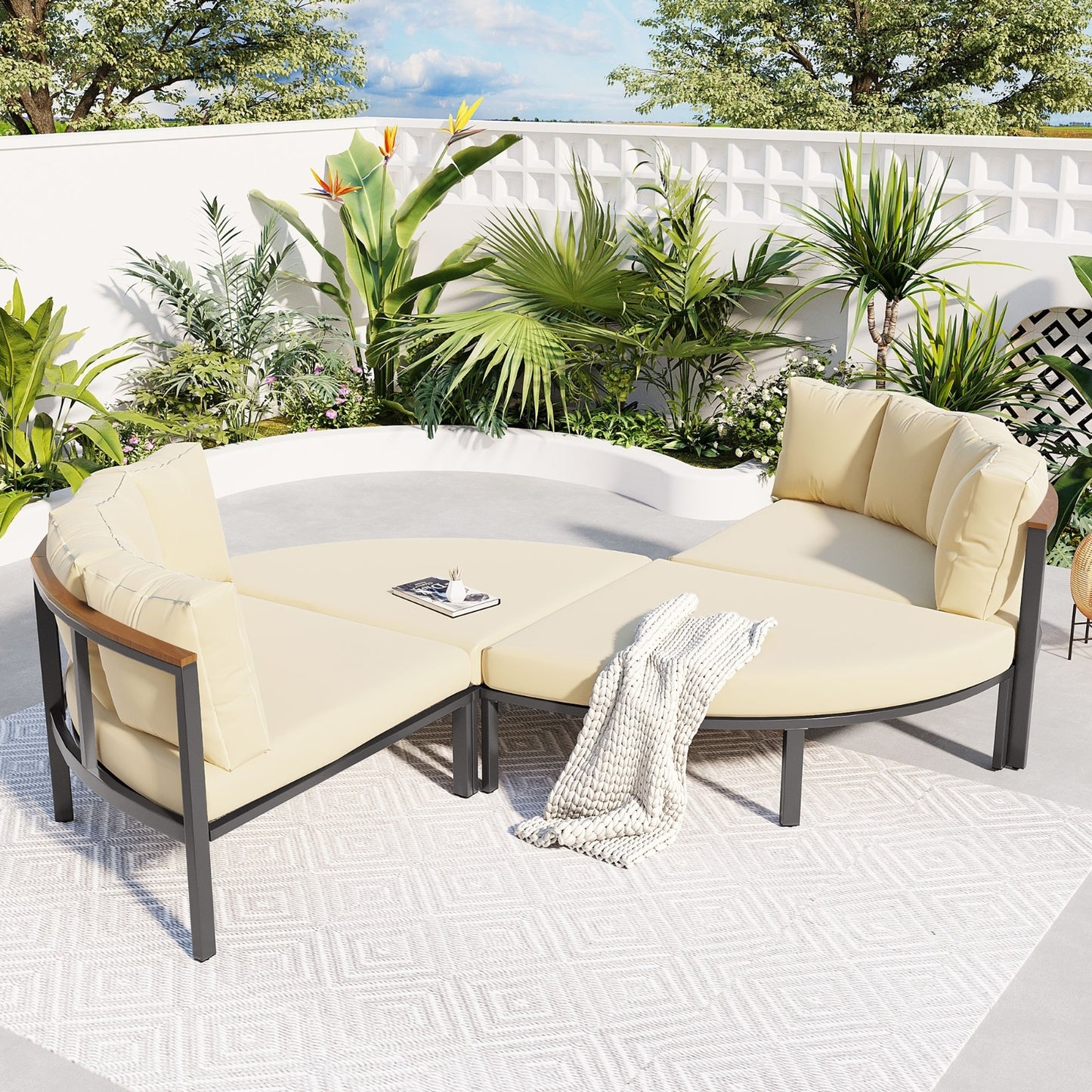 Viva Outdoor Living Collection: Metro U-Shaped Courtyard Set