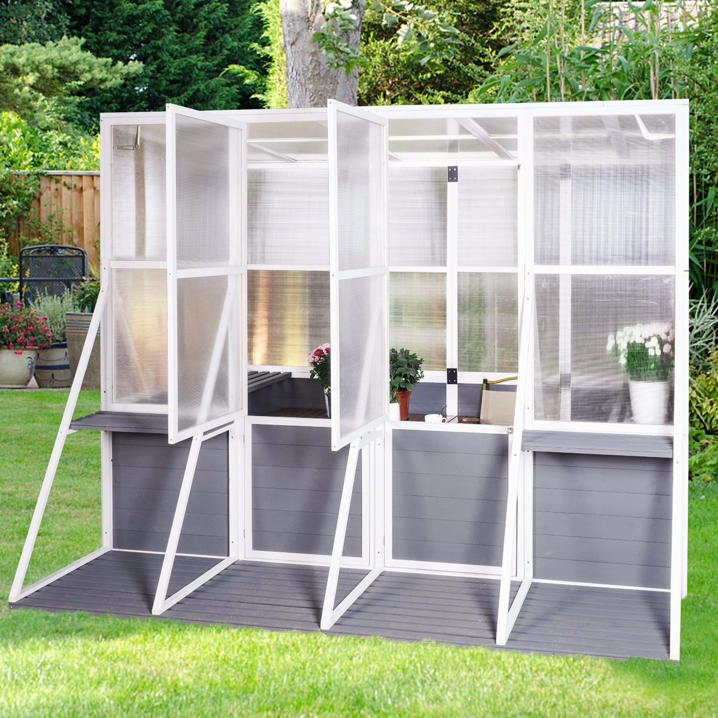 Aria Lean-To Walk-In Greenhouse