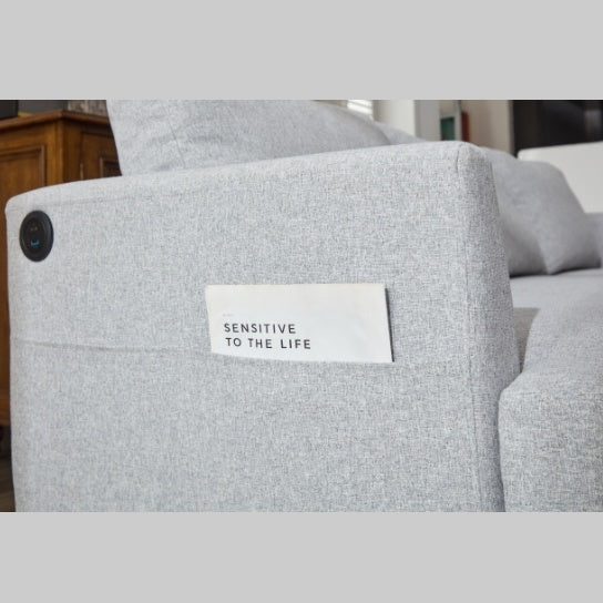 Viva Elite Verdant Light Green USB-Ready Sectional Sofa - The Future of Connected Living